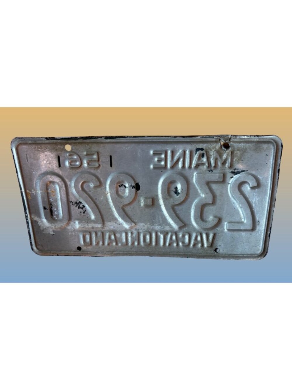 Vintage 1956 Maine License Plate "Vacationland" 239-920 With Yellow & Black Desi - Picture 2 of 8